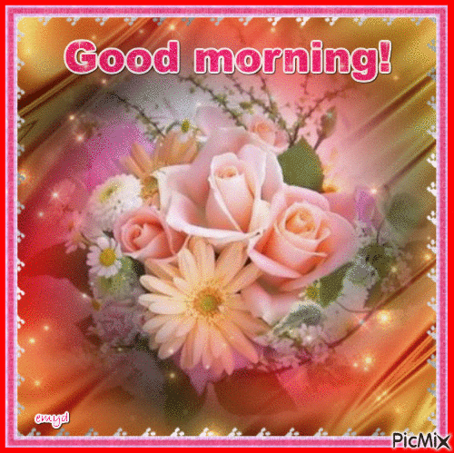 Good Morning Rose Animated Image