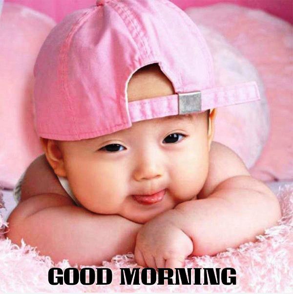 Baby With Pink Hat Good Morning