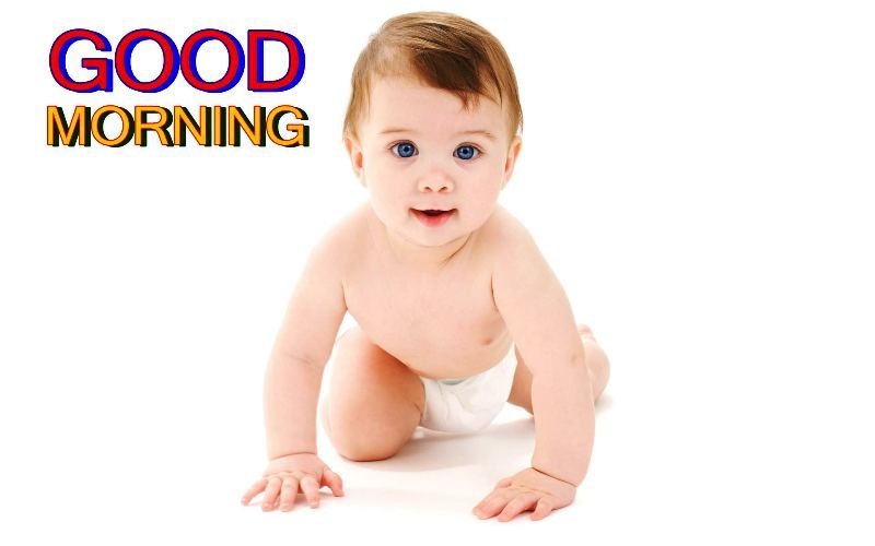Blue Eyes Cute Baby With Good Morning