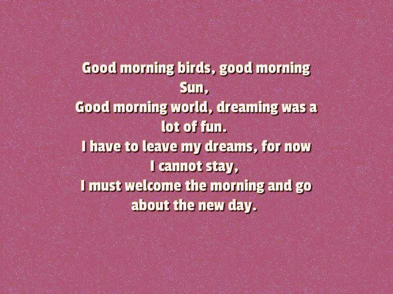 Good Morning Birds Good Morning Sun